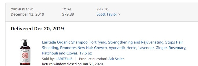 laritelle organic shampoo proof of purchase